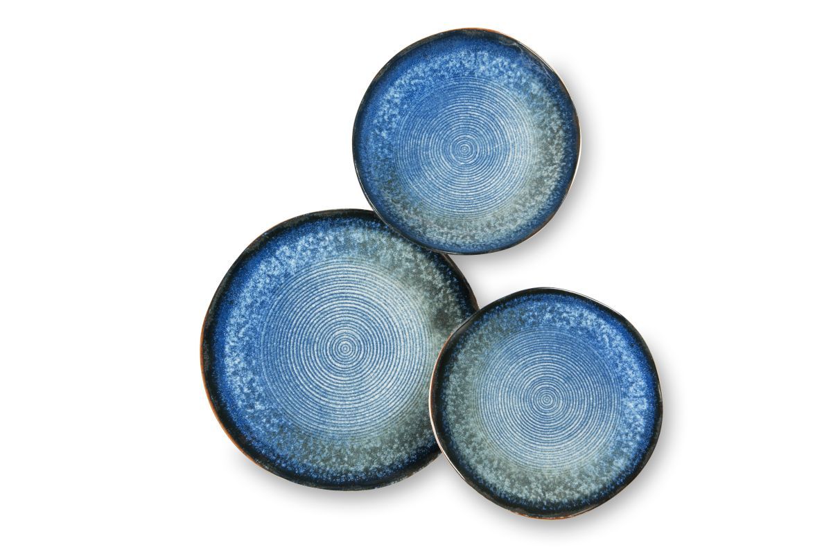 Servizio piatti POSEIDONE, effetto artigianale, 3 pezzi, ceramica - immagine 5
