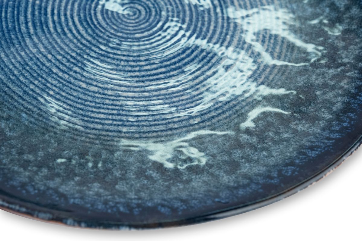 Servizio piatti POSEIDONE, effetto artigianale, 3 pezzi, ceramica - immagine 9