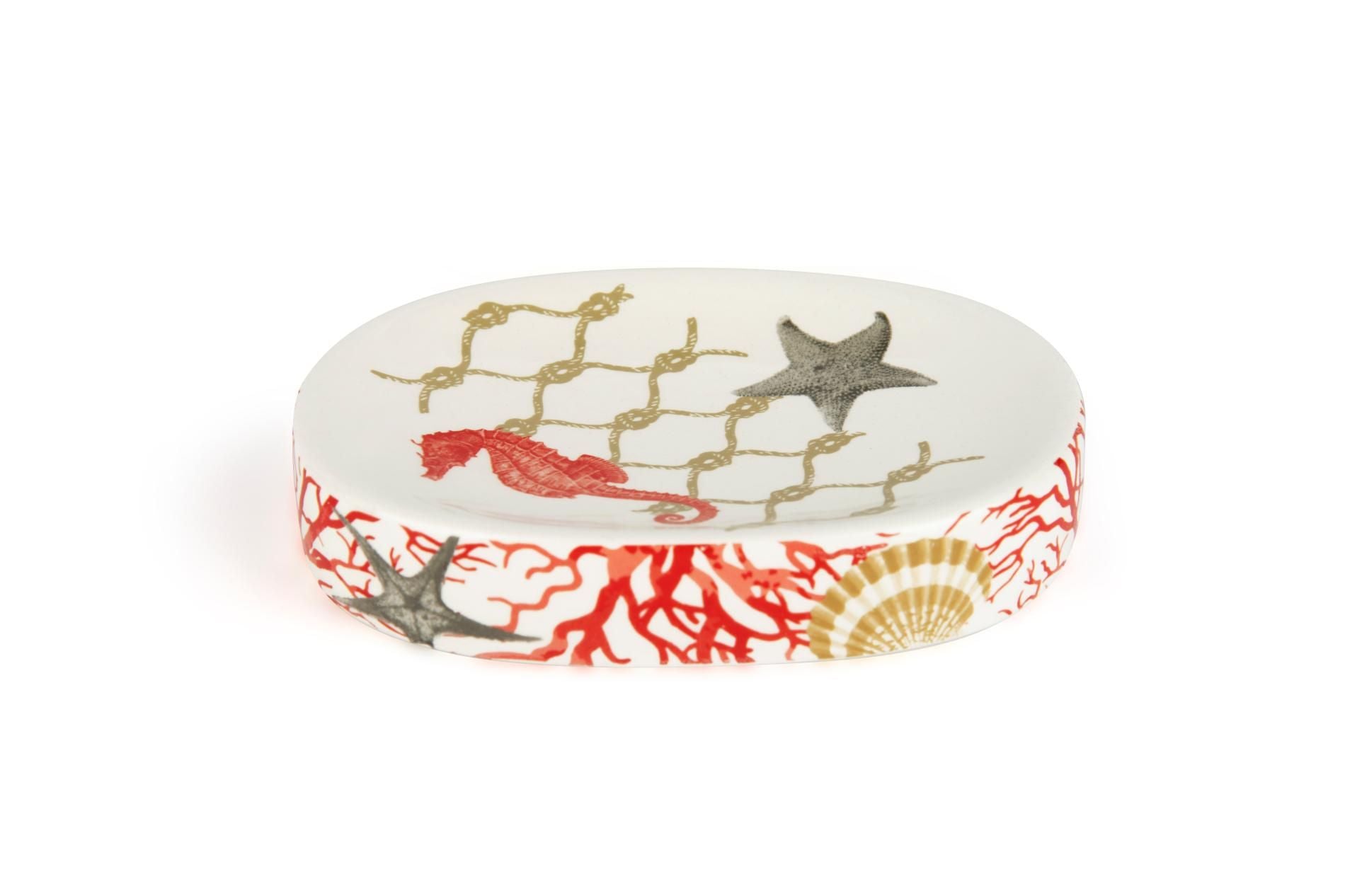 Accessori bagno in set CORAL, 3 pezzi, conchiglie e coralli - immagine 2