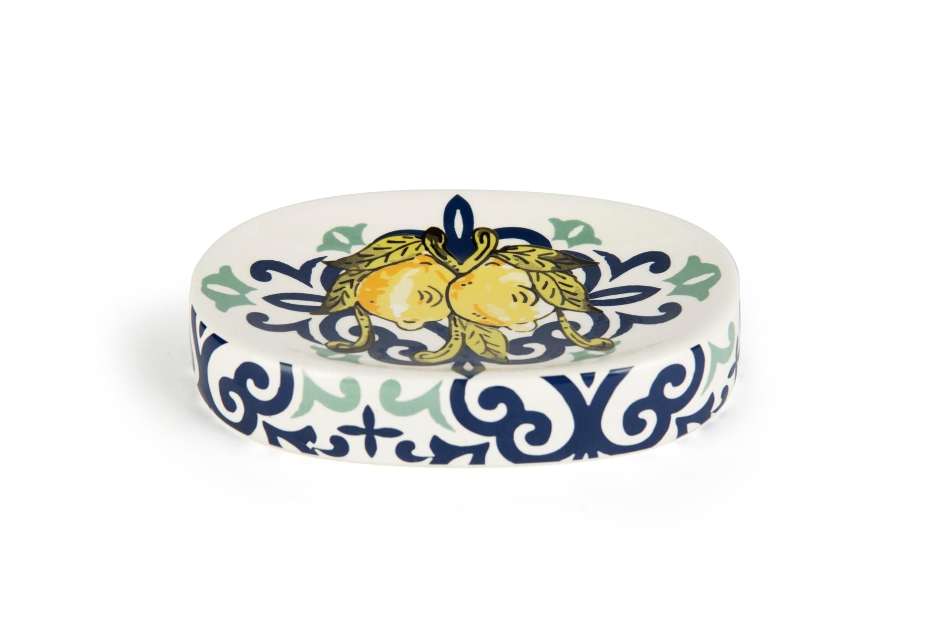 Accessori bagno in set AMALFI, 3 pezzi, limoni, mediterraneo - immagine 4