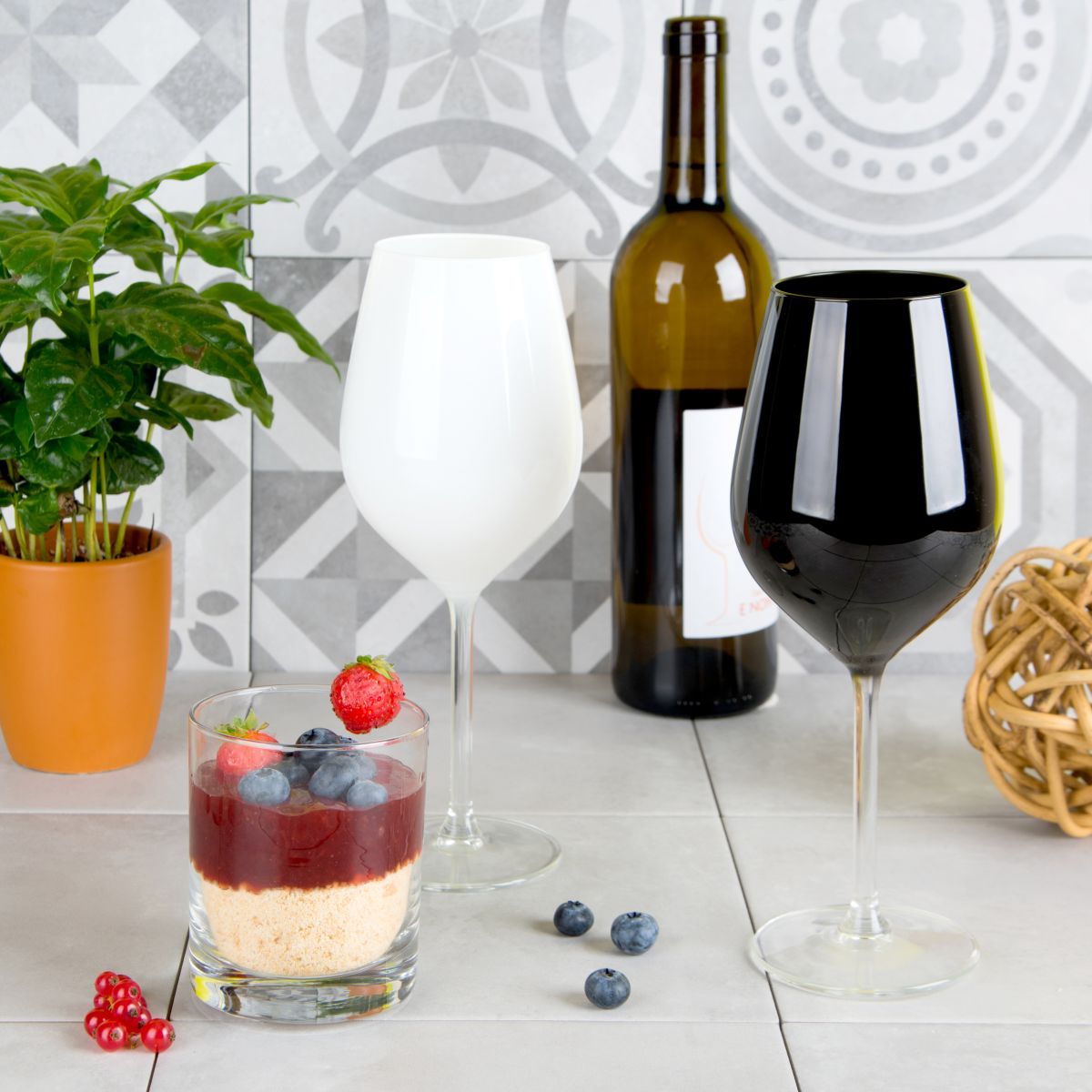 Calice vino COLOR WINE, vetro, bianco, ml 500 - immagine 2