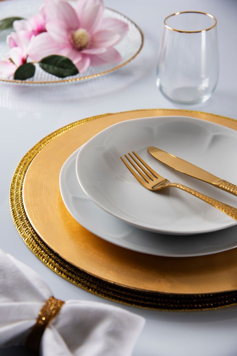 Bicchieri Gold acqua, 6 pezzi, vetro trasparente, filo oro ml 470 - immagine 6