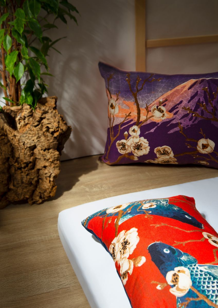 Cuscino decorativo FUJI, stile orientale carpe, 45x30 cm - immagine 8