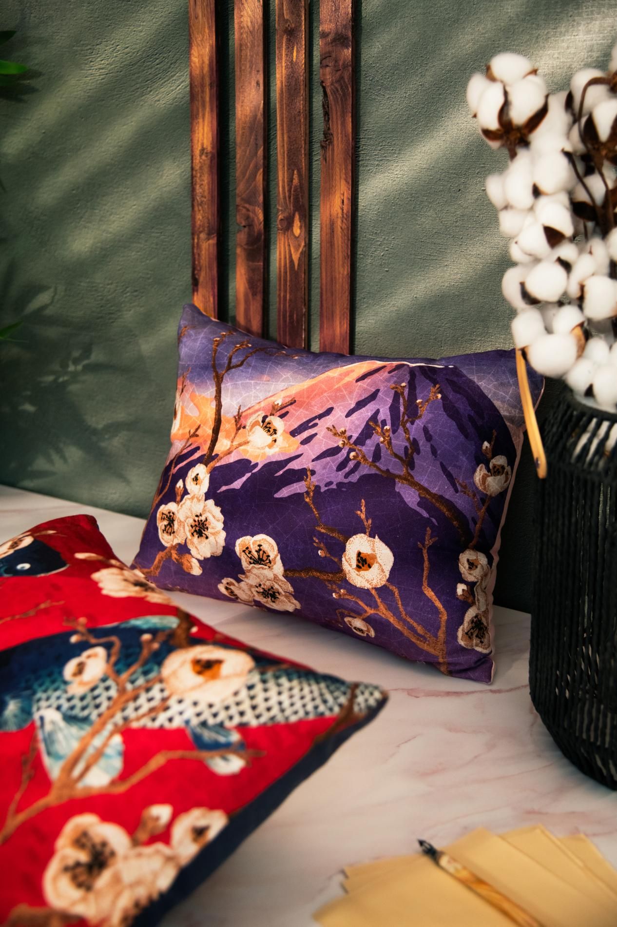 Cuscino decorativo FUJI, stile orientale carpe, 45x30 cm - immagine 11