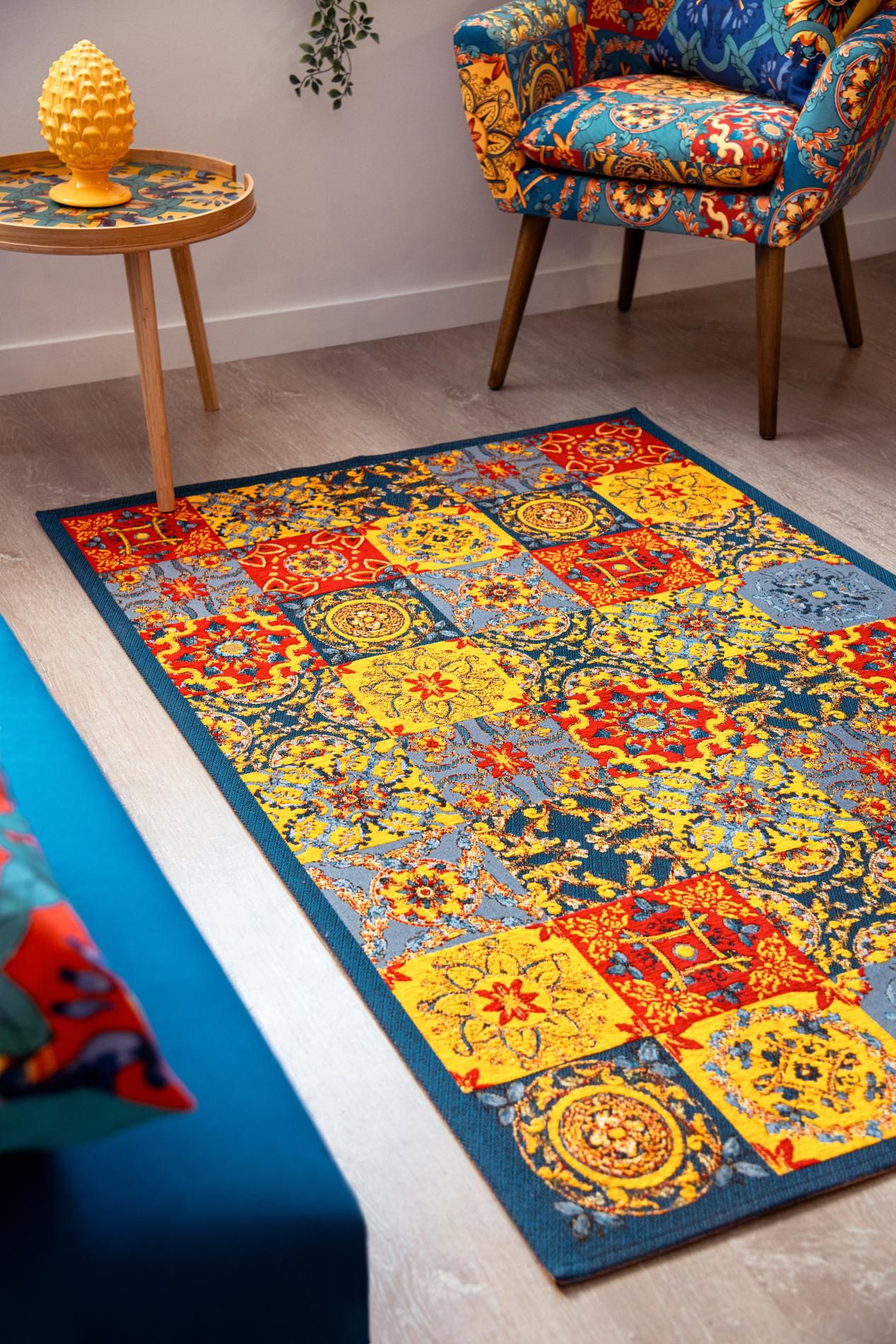 Tappeto TRINACRIA, stile mediterraneo, multicolore, 165x110 cm - immagine 5