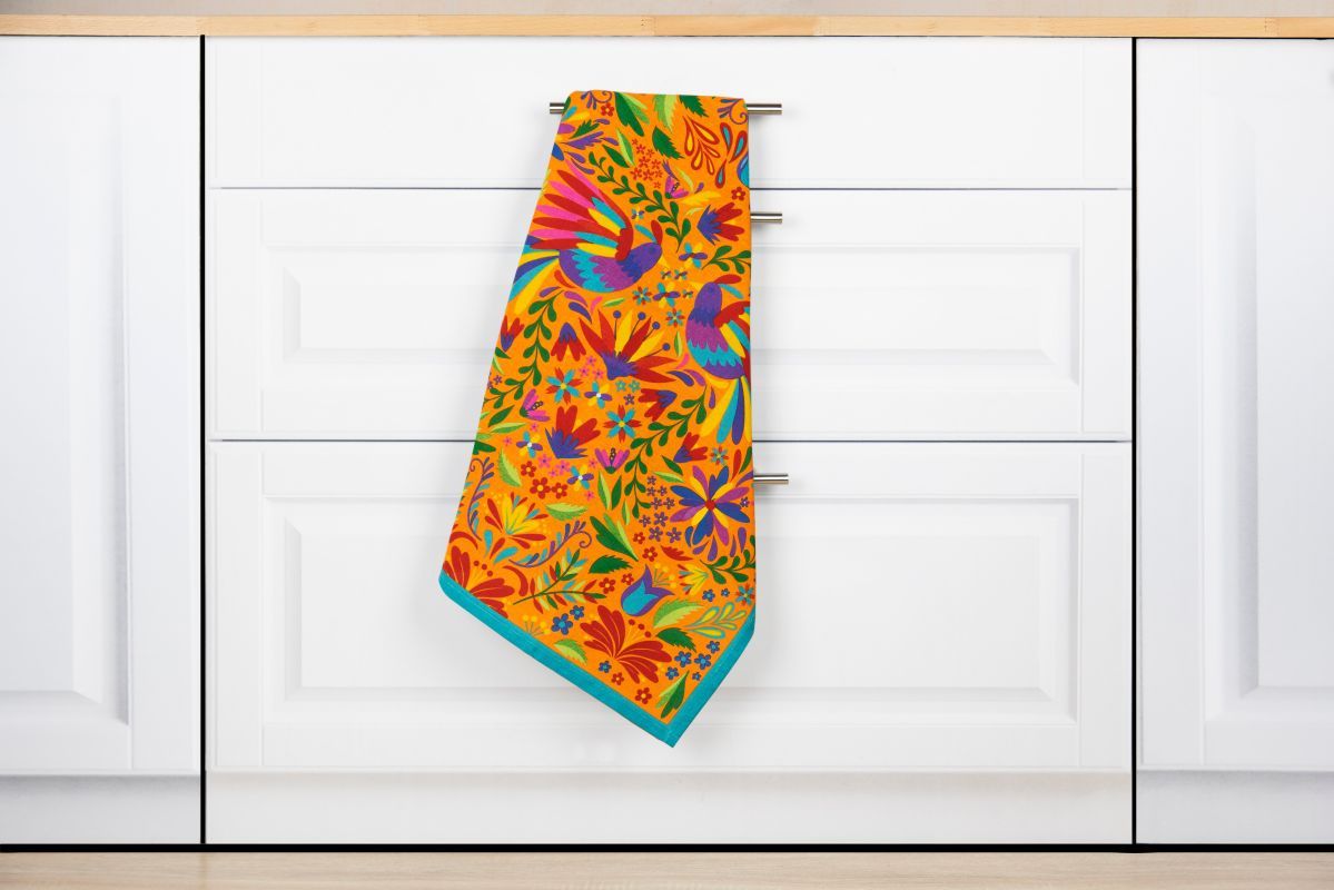 Canovaccio MEXICAN FLOWER, 100% cotone, stile messicano, 50x70 cm - immagine 4