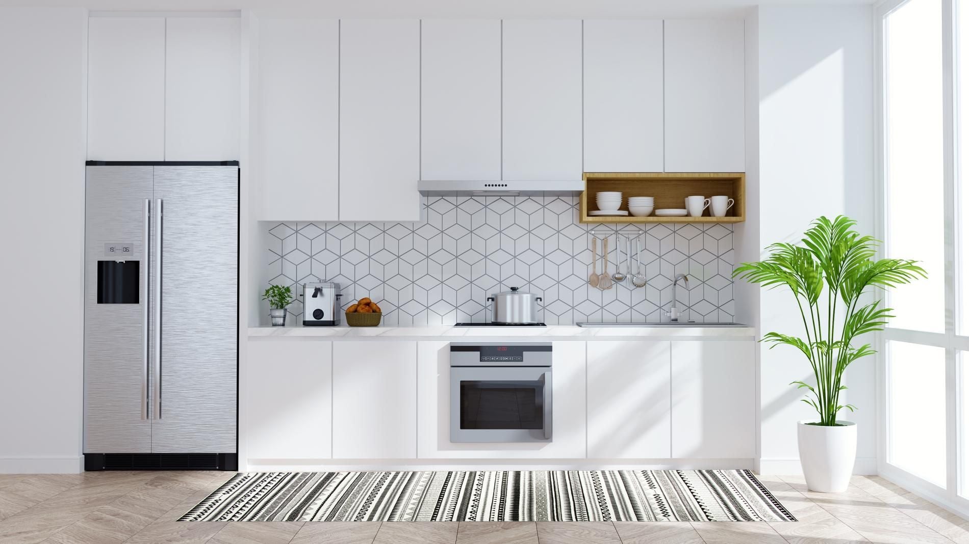 Passatoia ETNICO, bianco e nero, 55x180 cm - immagine 6