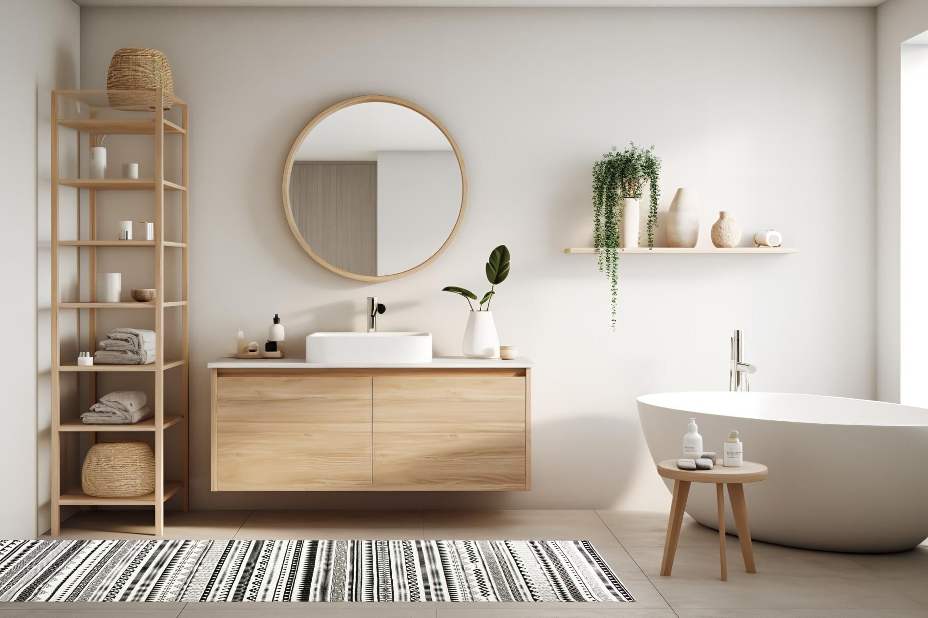 Passatoia ETNICO, bianco e nero, 55x180 cm - immagine 7