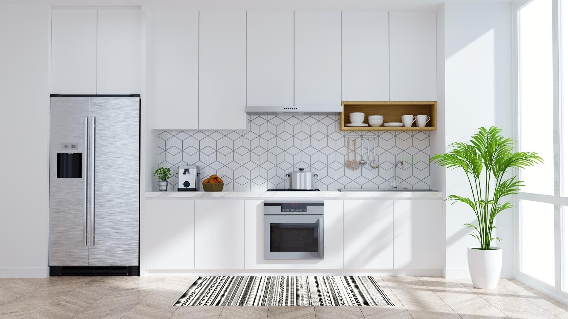 Passatoia ETNICO, bianco e nero, 55x110 cm - immagine 5