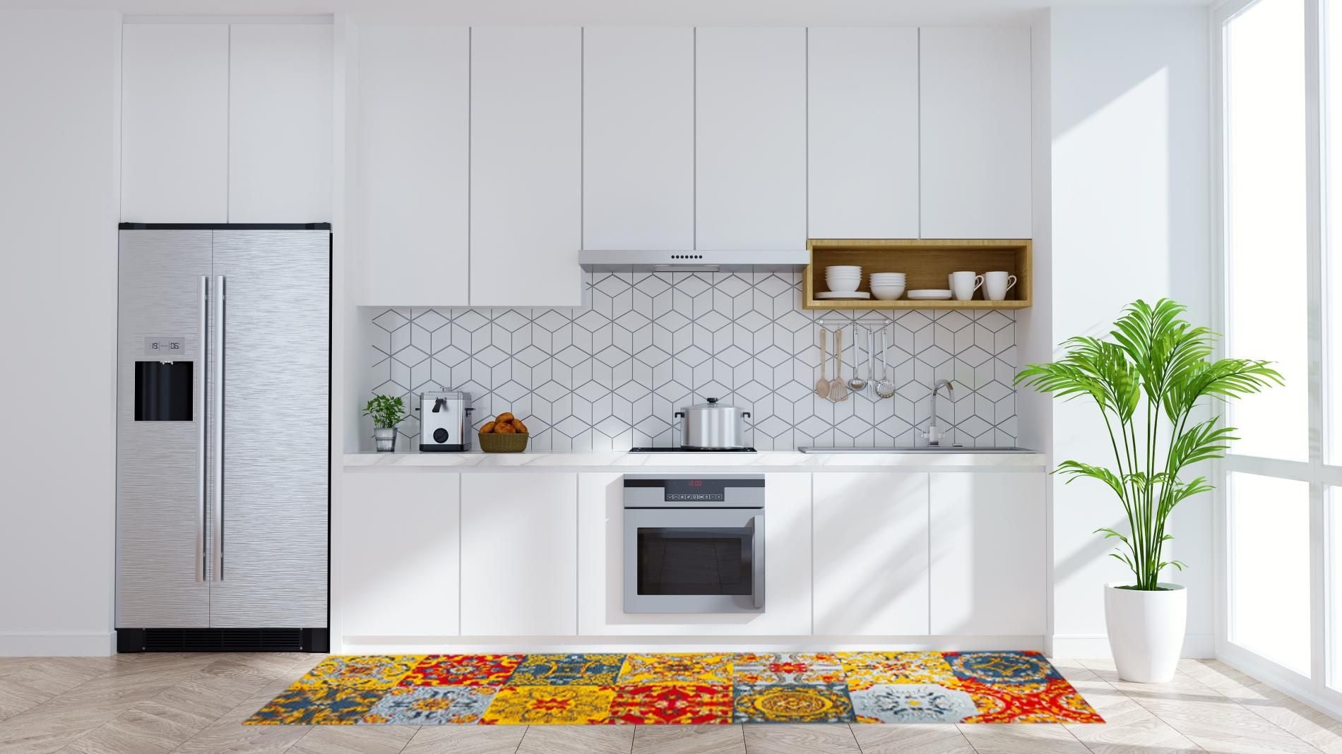 Passatoia TRINACRIA, stile siciliano, multicolore, 55x180 cm - immagine 5