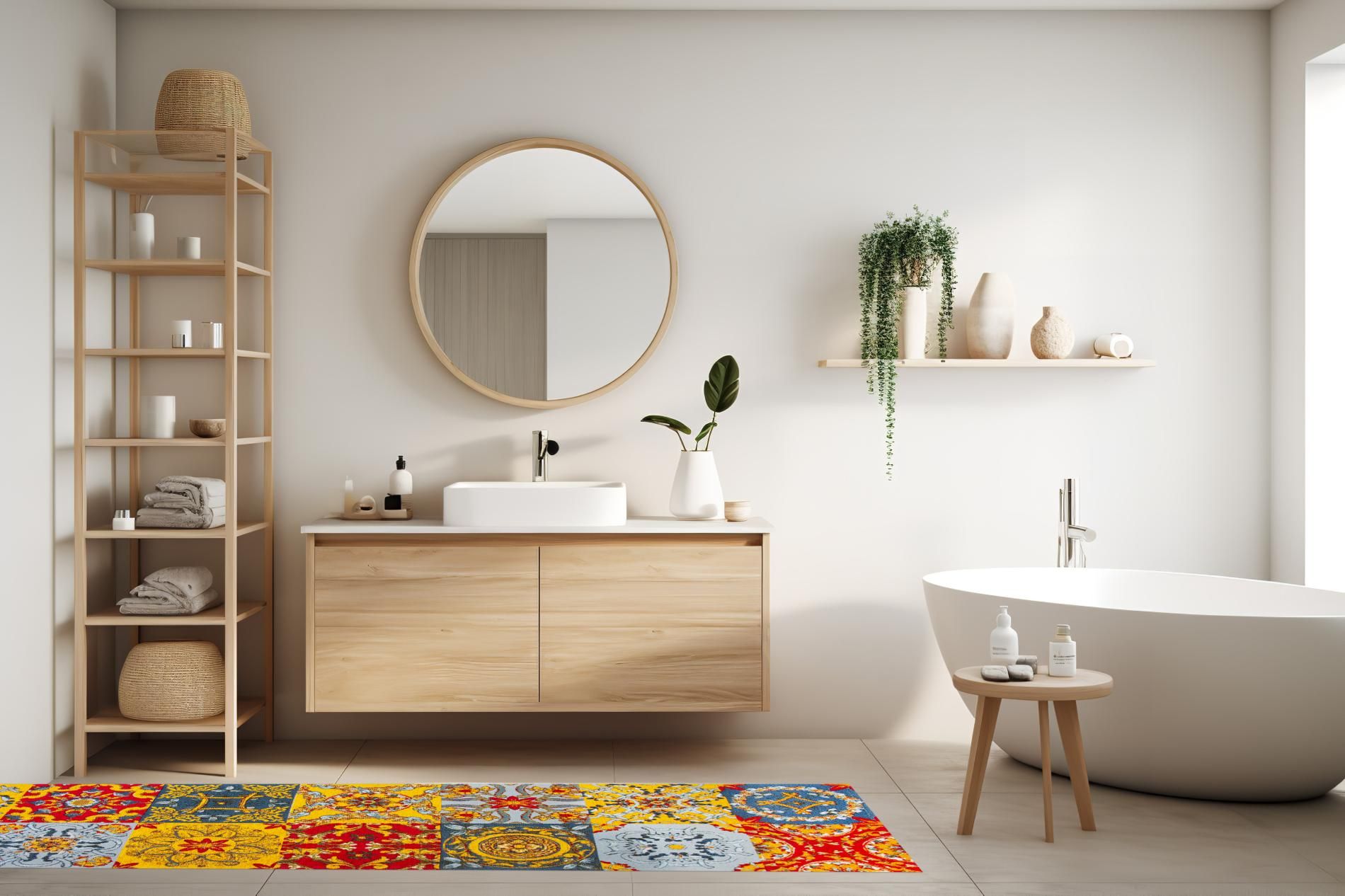 Passatoia TRINACRIA, stile siciliano, multicolore, 55x180 cm - immagine 6