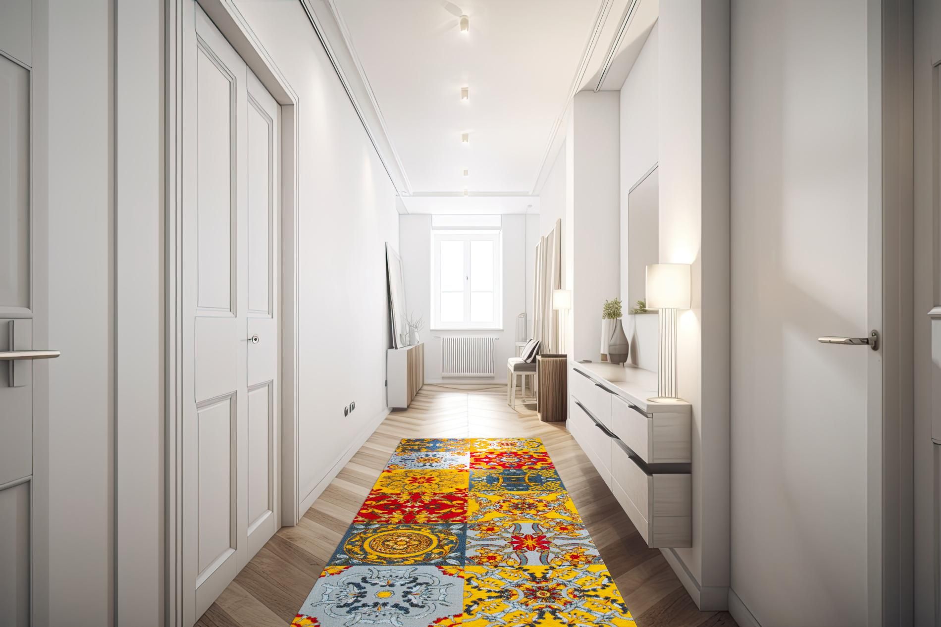 Passatoia TRINACRIA, stile siciliano, multicolore, 55x180 cm - immagine 9