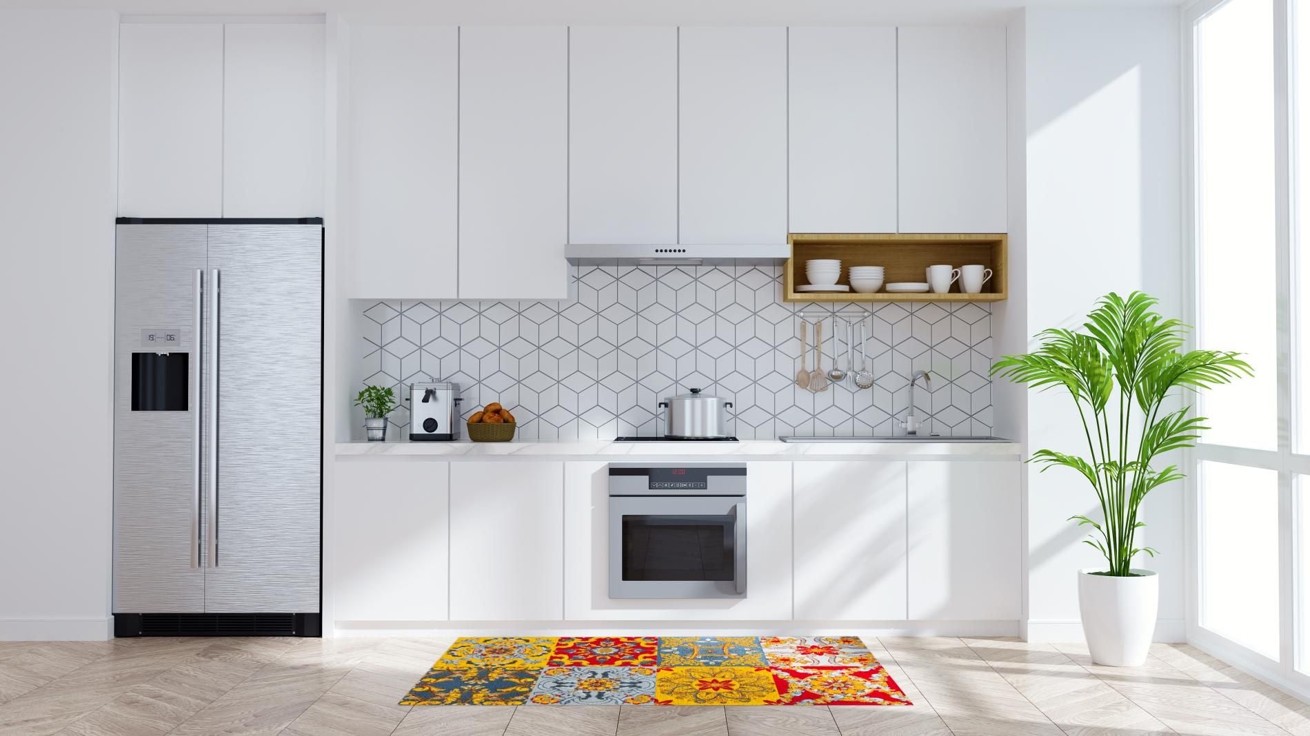 Passatoia TRINACRIA, stile siciliano, multicolore, 55x110 cm - immagine 5