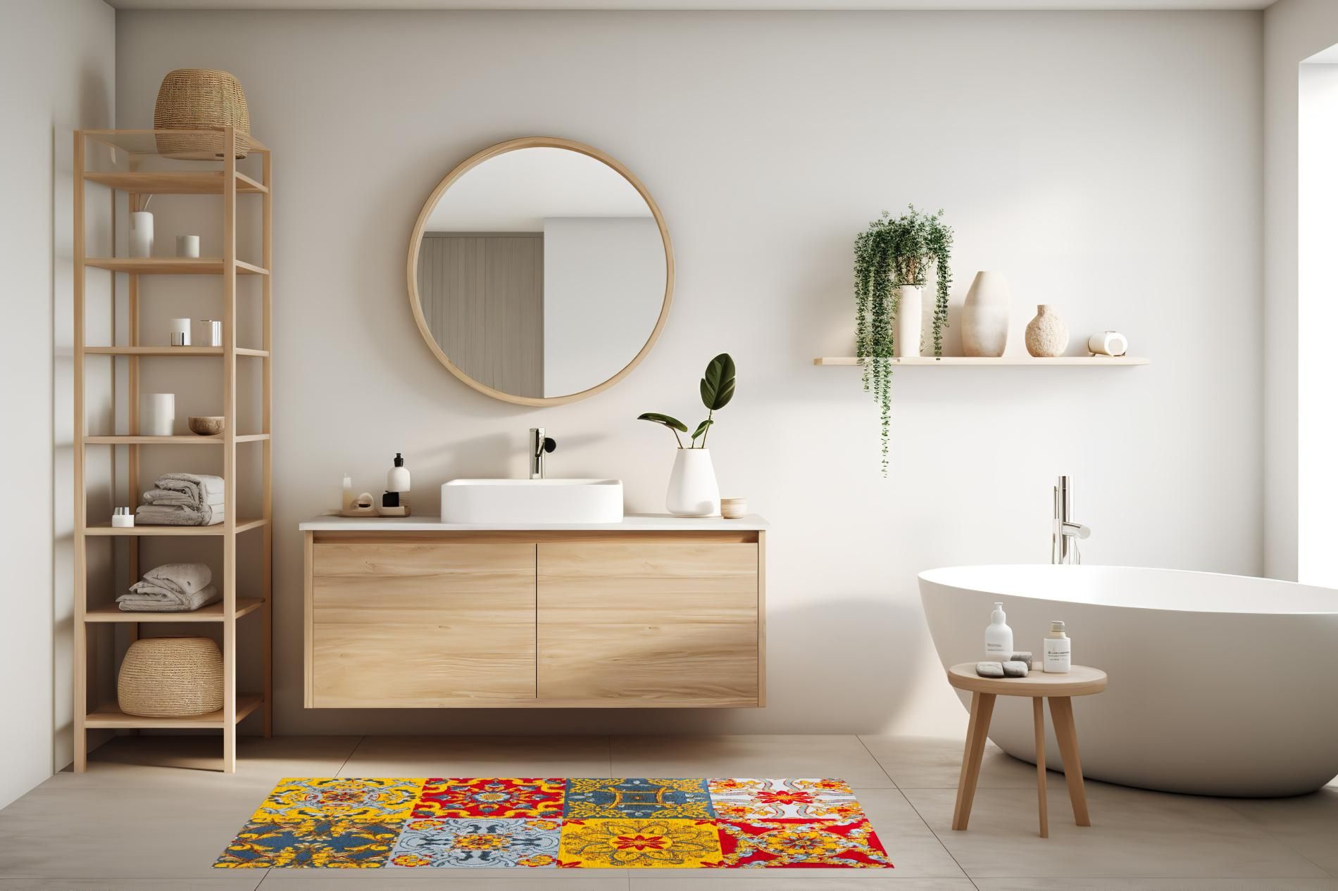 Passatoia TRINACRIA, stile siciliano, multicolore, 55x110 cm - immagine 6