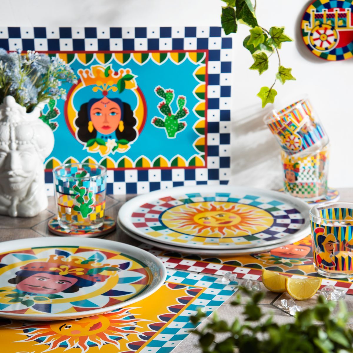Sottobicchieri, 6 pezzi, ceramica, stile siciliano - immagine 15