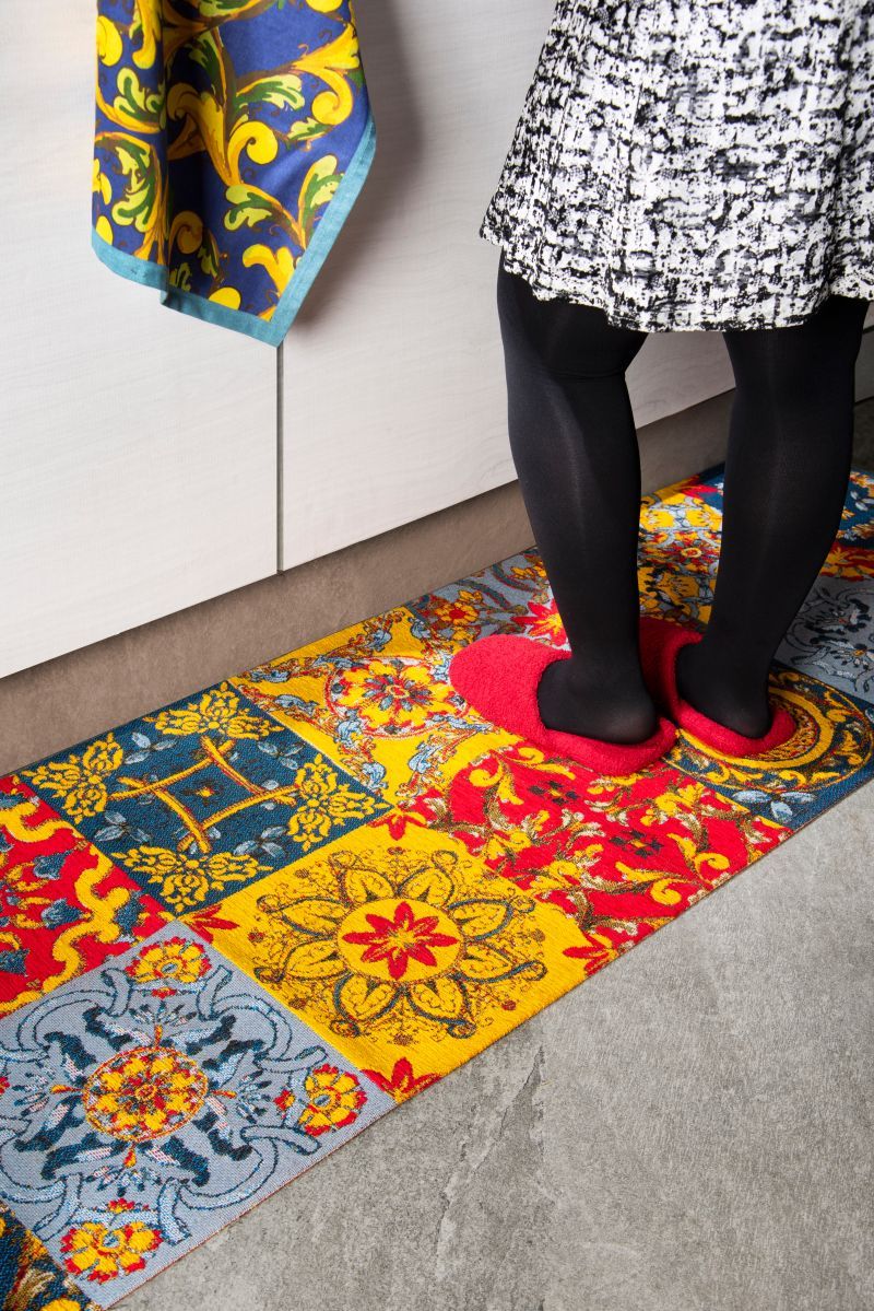 Passatoia TRINACRIA, stile siciliano, multicolore, 55x180 cm - immagine 7