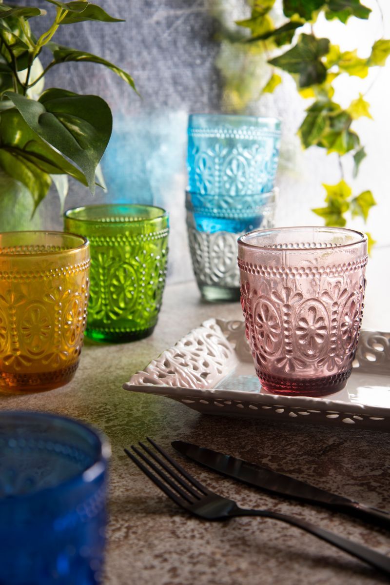 Bicchieri acqua VINCI, multicolore, vetro colorato in pasta, ml 250 - immagine 8