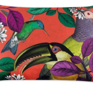 Cuscino decorativo RHAPSODY, multicolore, pappagalli, 50x40 cm