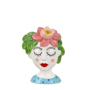 Vaso ceramica, LE STILOSE magnolia, cm 12,3x11,2x17,50