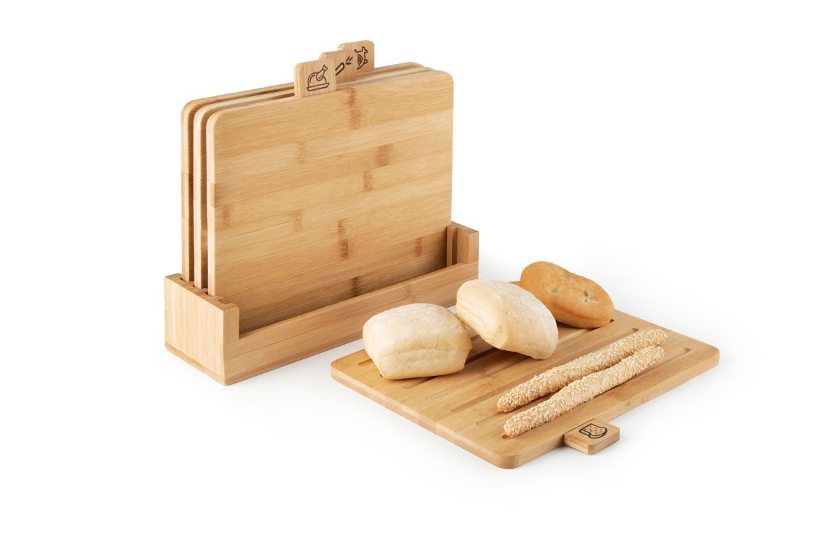 Taglieri, 4 pezzi, bambù - immagine 4